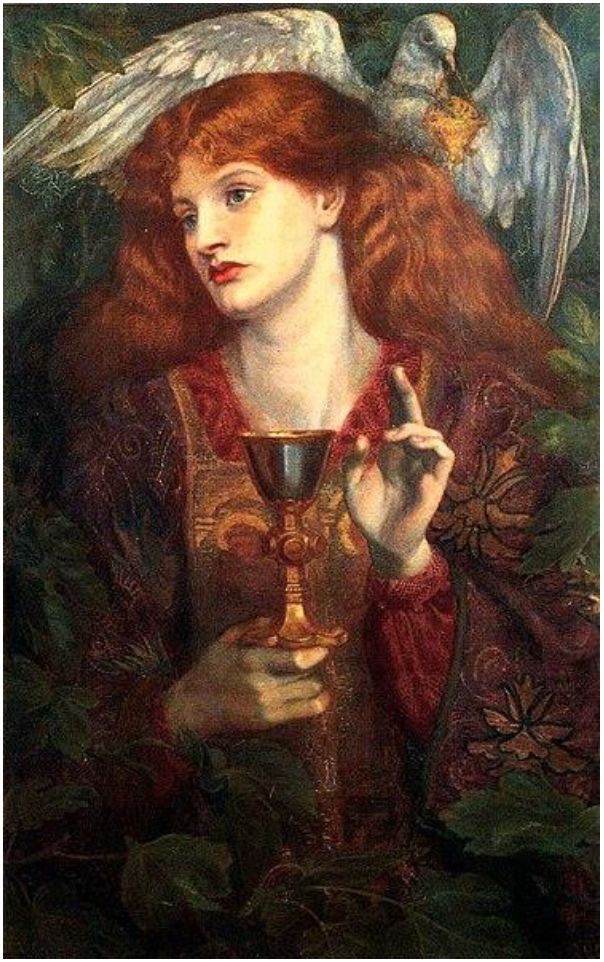 Il Sacro Graal nelle mani di Maria Maddalena - Dipinto di Dante Gabriel Rossetti (1874)