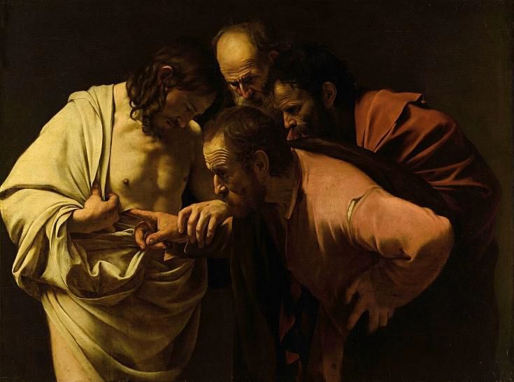 Incredulit� di San Tommaso � Michelangelo Merisi da Caravaggio, 1600-1601 (Bildergalerie, Potsdam)